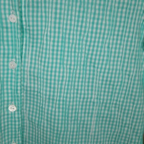 Foxcroft Shaped Fit Petite Womens Checked 3/4 Sleeve Button Down Shirt 8P - Picture 3 of 6